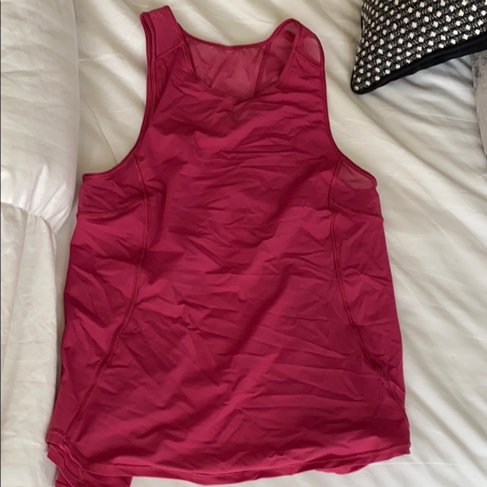 Pink Lululemon tank with open back